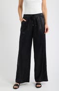 CITY BLUES Tie Waist Metallic Tuxedo Track Pants
