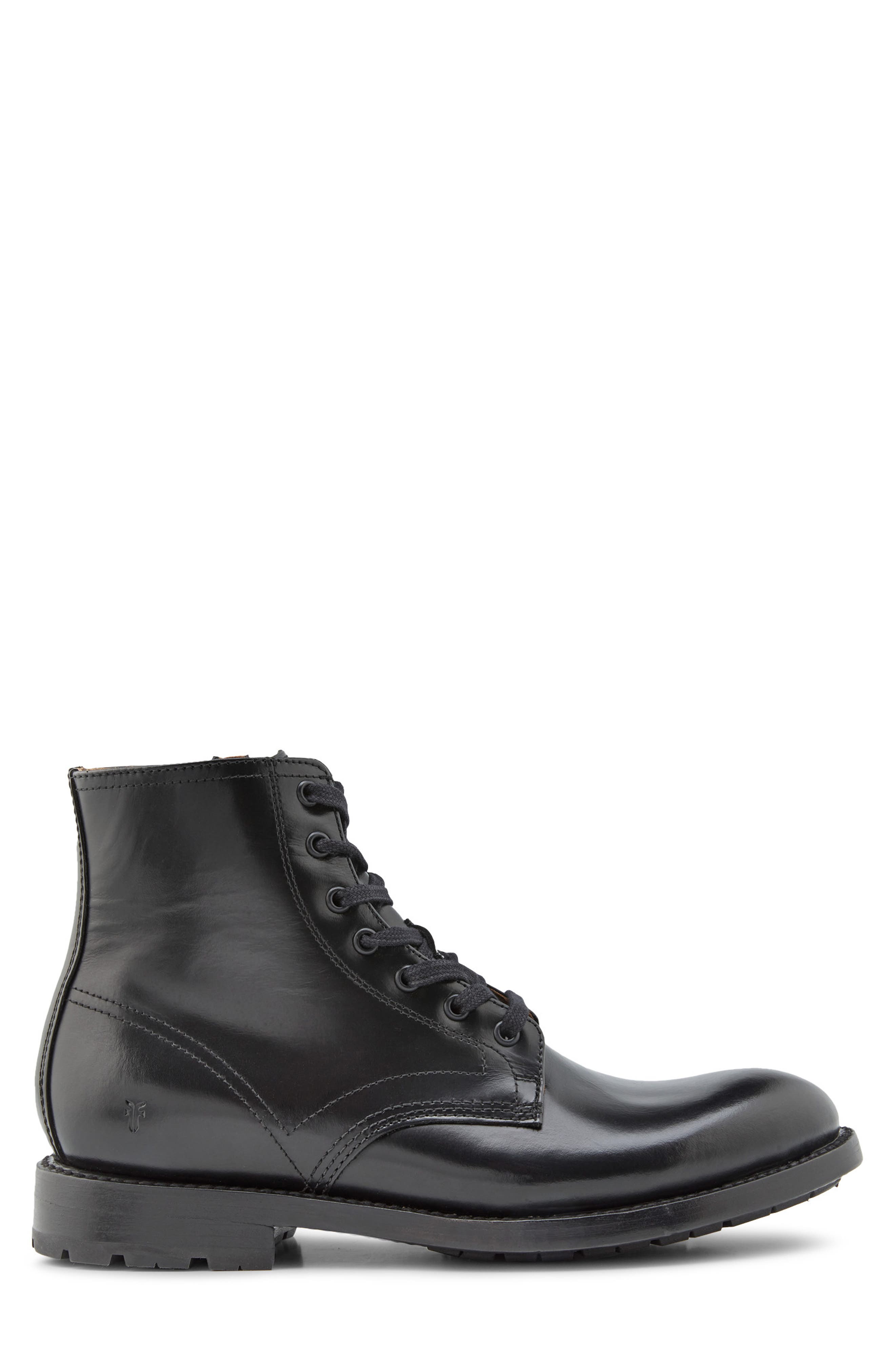 Frye Bowery Lace-Up Boot, Alternate, color, Black