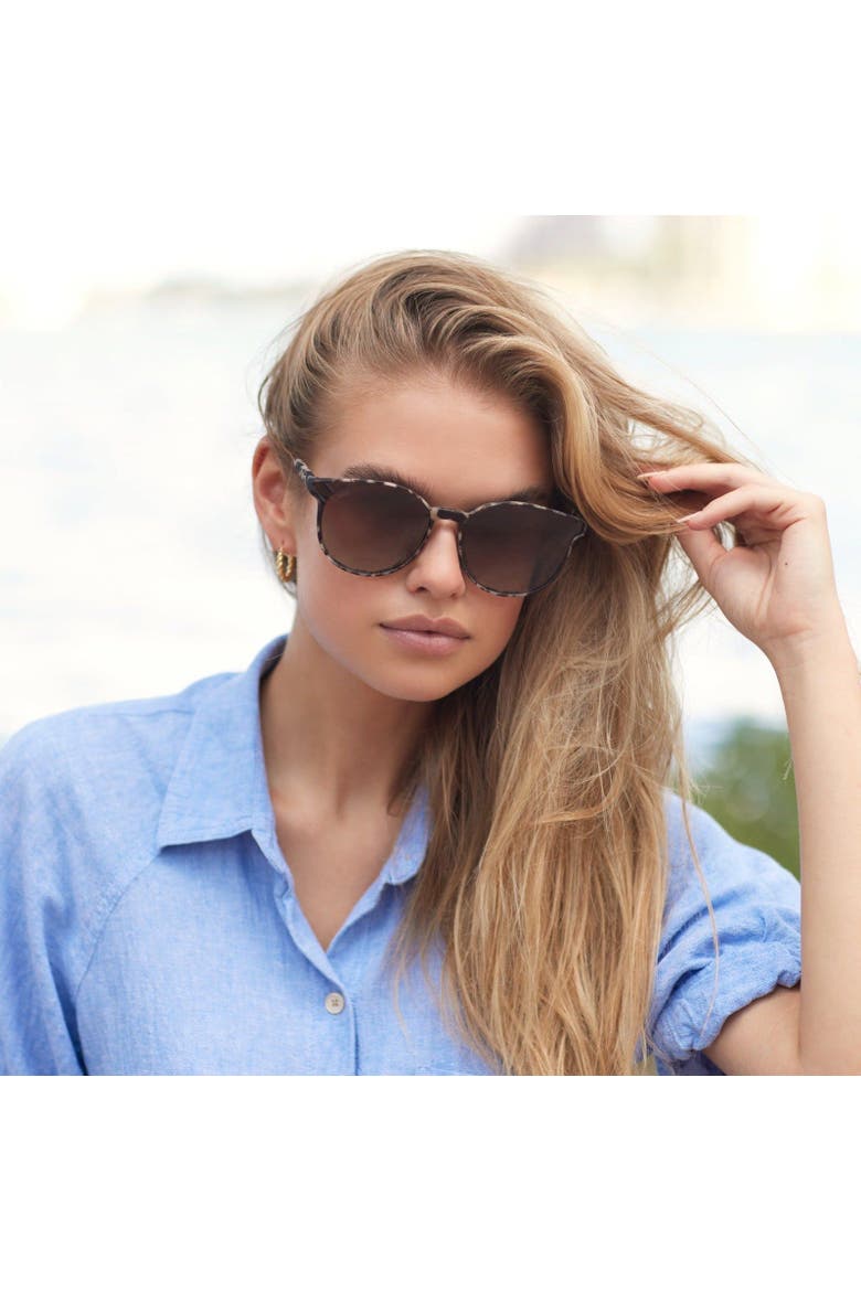 Aubrie - 53mm Rounded Cat-Eye Polarized Sunglasses, Alternate, color, Beige Tortoise