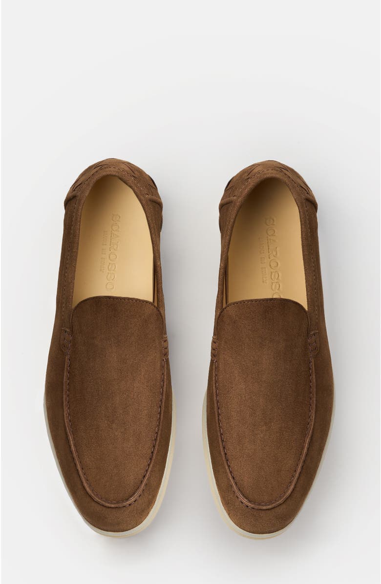SCAROSSO Ludovico Woven Loafers, Alternate, color, Chocolate - Suede