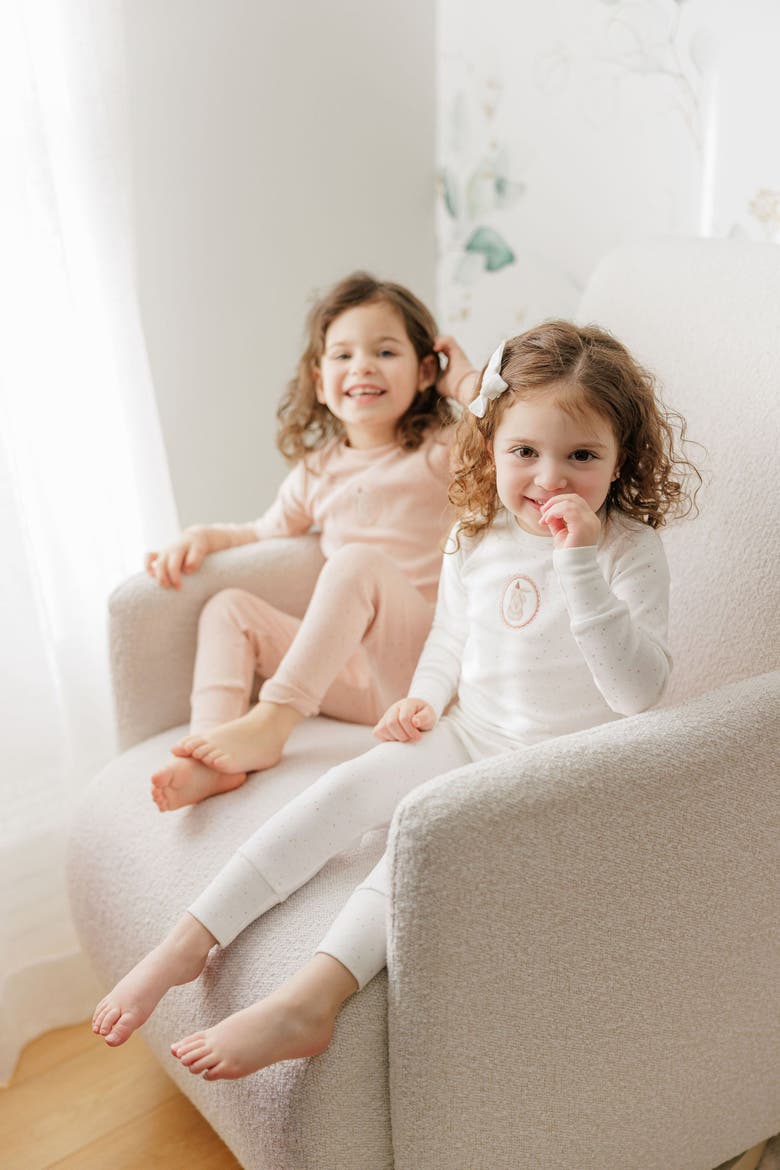 Speckled Bunny Collection - Pajamas, Alternate, color, Ivory/Pink