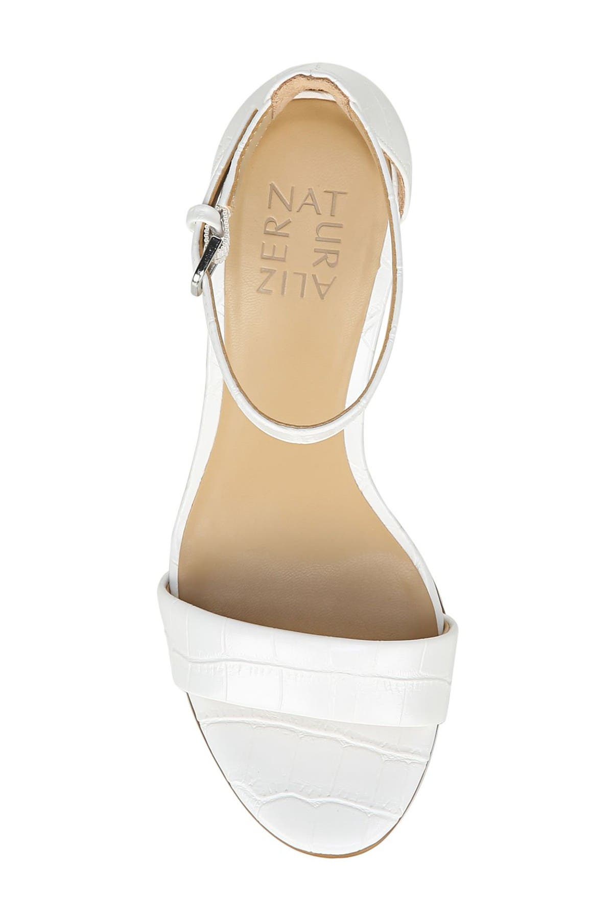 Naturalizer Leah Croc Embossed Ankle Strap Sandal, Alternate, color, 