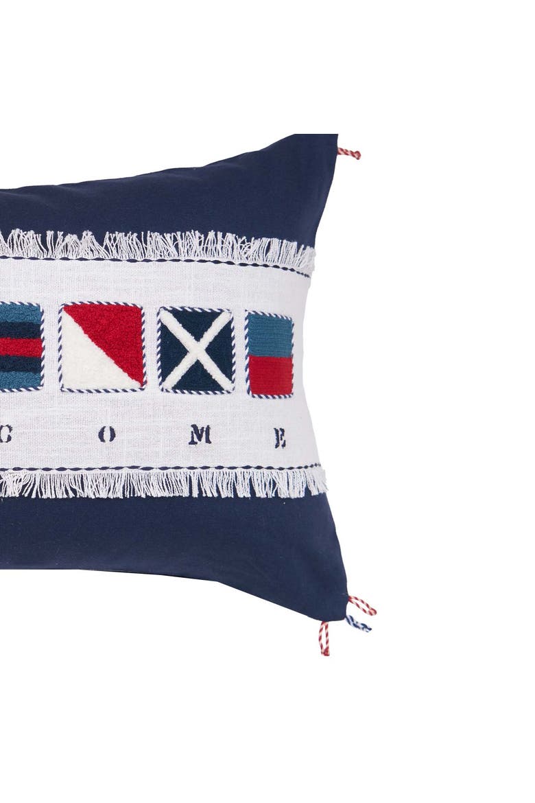 Nautical Flag Accent Pillow, Alternate, color, Blue