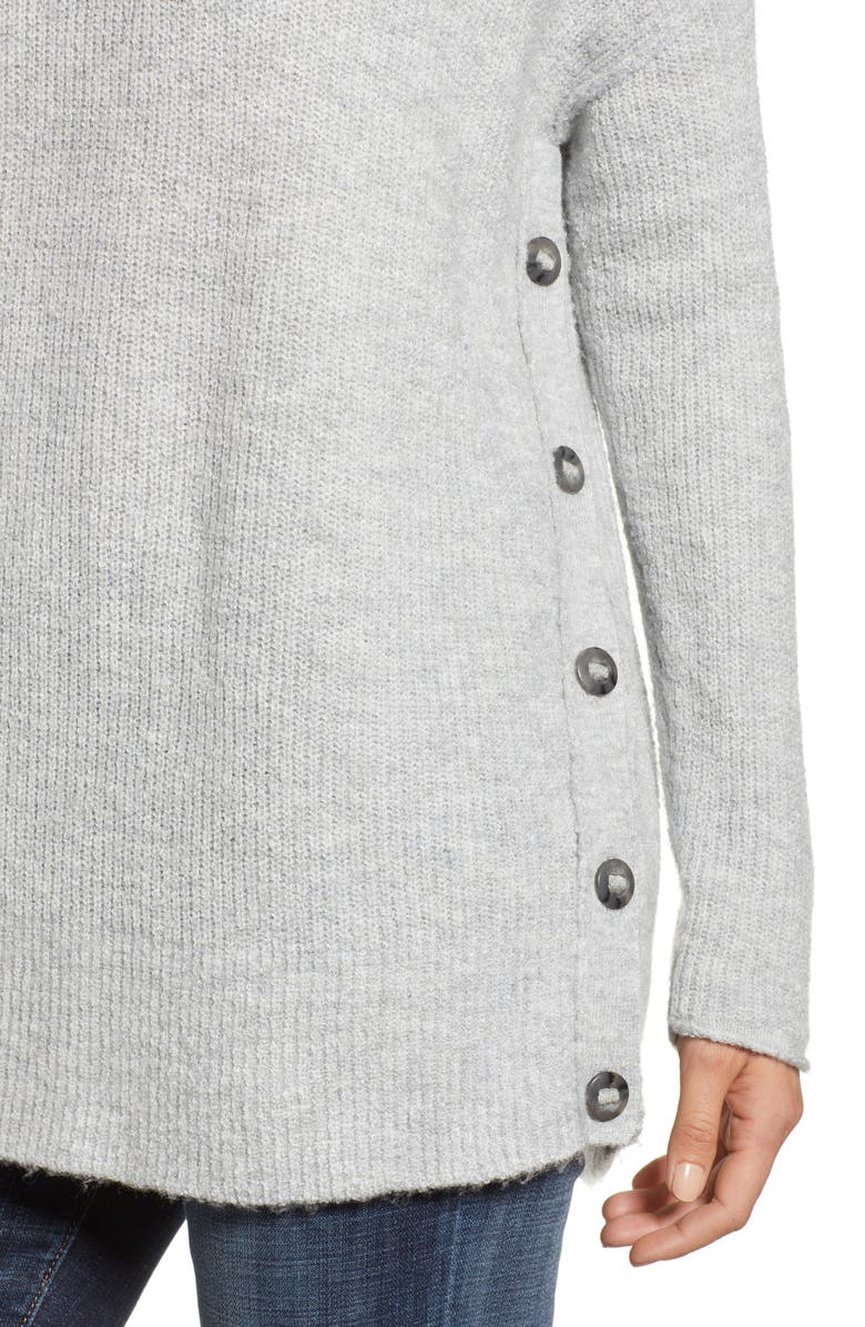 Caslon<sup>®</sup> Side Button Hooded Sweater, Alternate, color, 