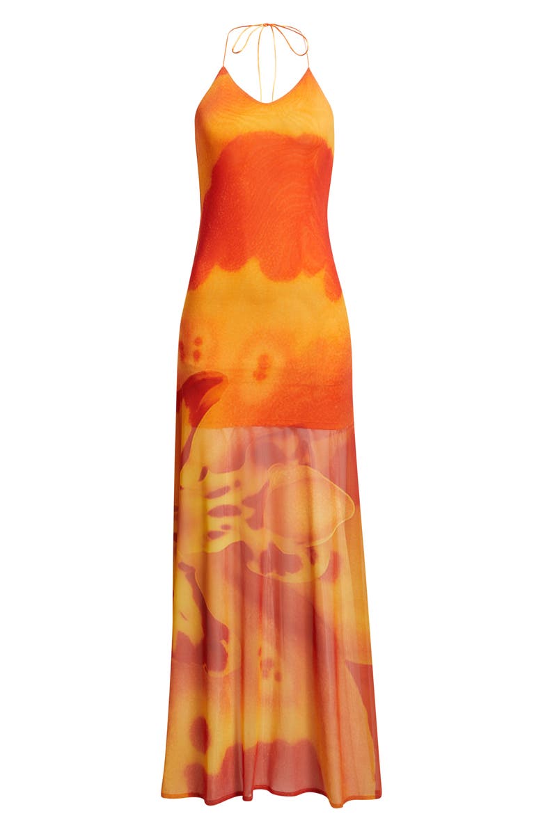 Feners Balita Mesh Maxi Dress, Alternate, color, Peach