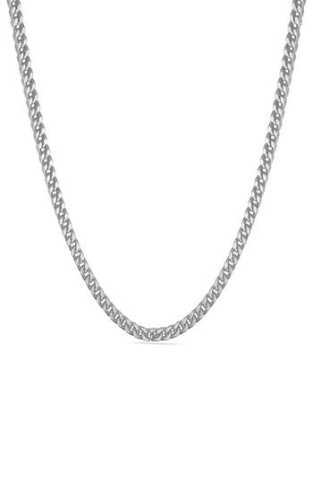 Best Silver Sterling Silver Curb Link Necklace In Silver