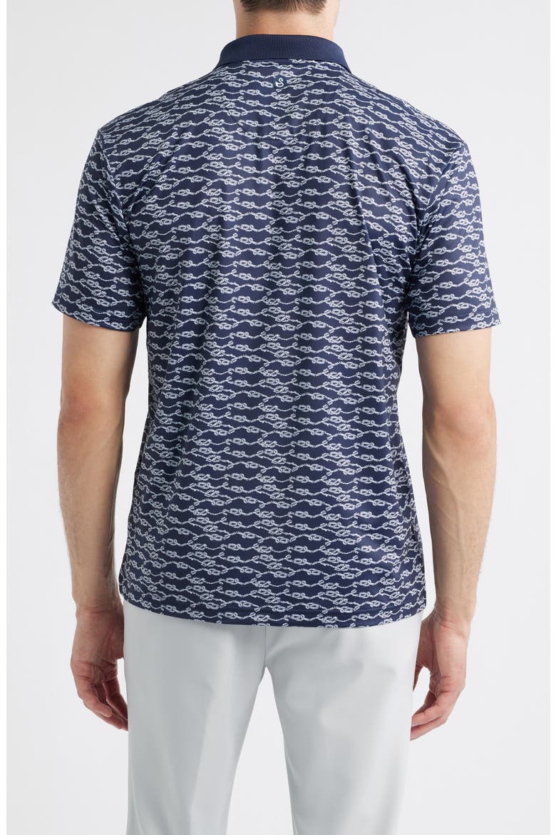 Bowline Rope Print Performance Golf Polo, Alternate, color, NAVY