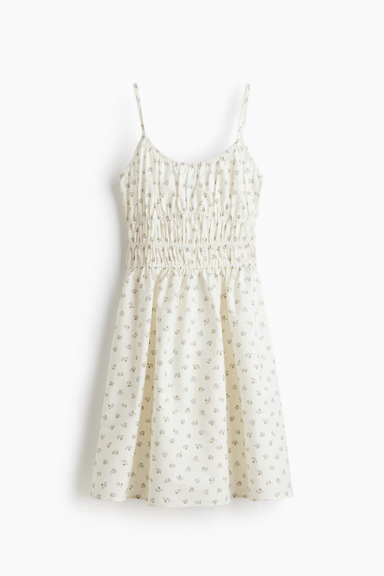 Tie-strap Cotton Dress, Alternate, color, Cream/floral