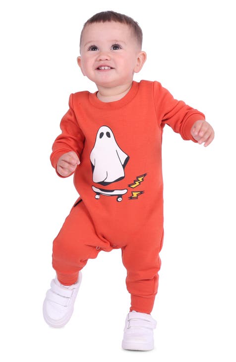 Skating Ghost Graphic Romper (Baby)