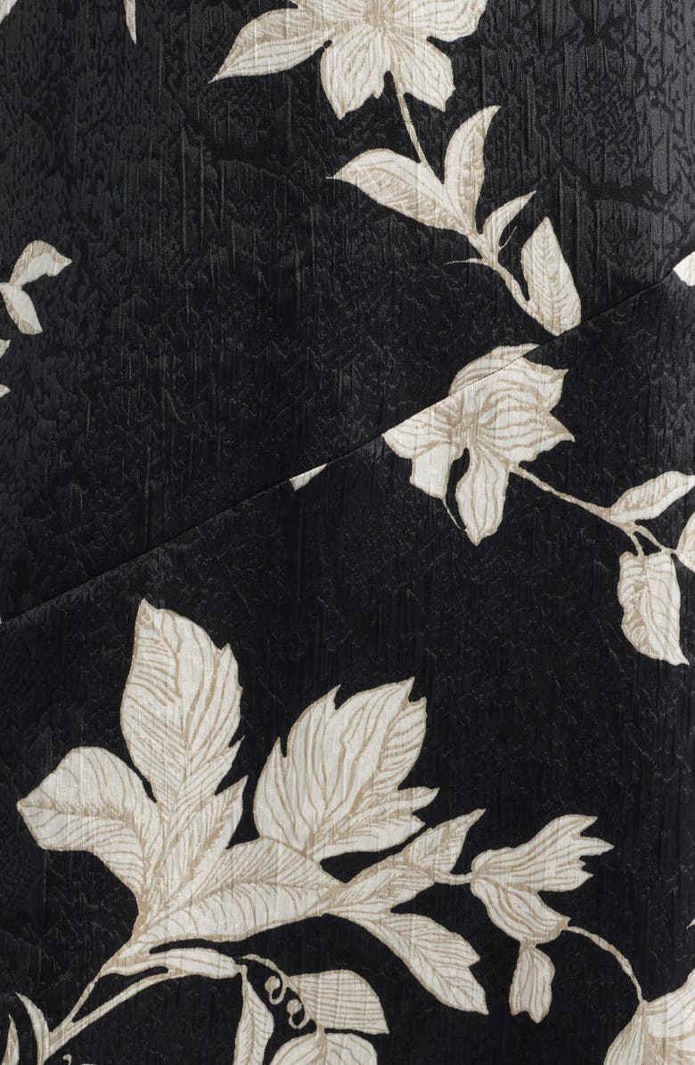 Chelsea28 Floral Jacquard Draped Midi Dress, Alternate, color, Black- Ivory Jan Toile