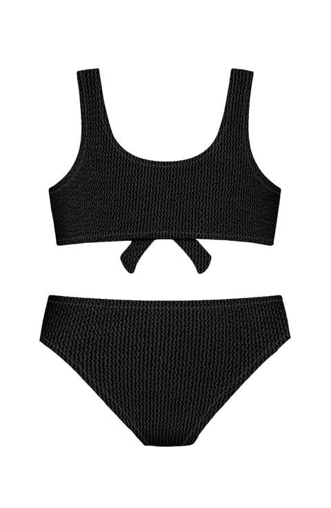 Crinkle Tie Two Piece Swimsuit