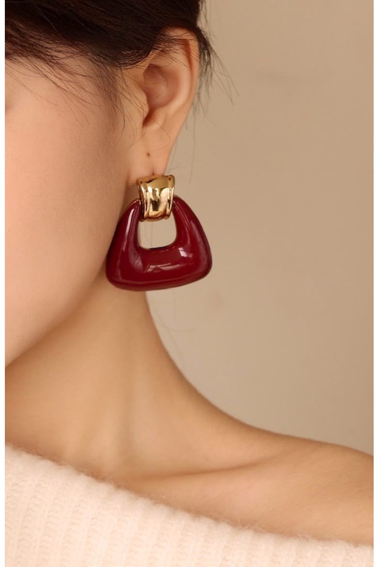 Ostuni Earrings, Alternate, color, Red & Gold
