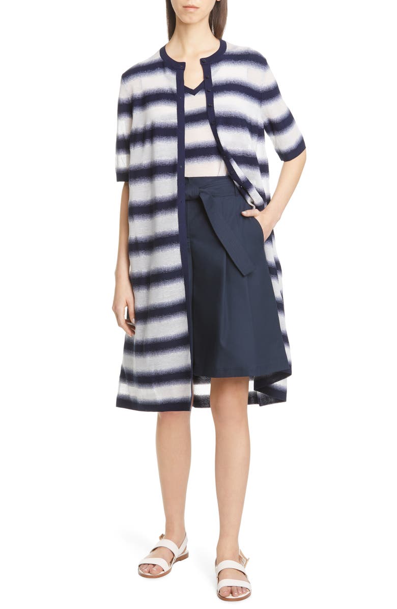 Lafayette 148 New York Sheer Stripe V-Neck Tank, Alternate, color, 