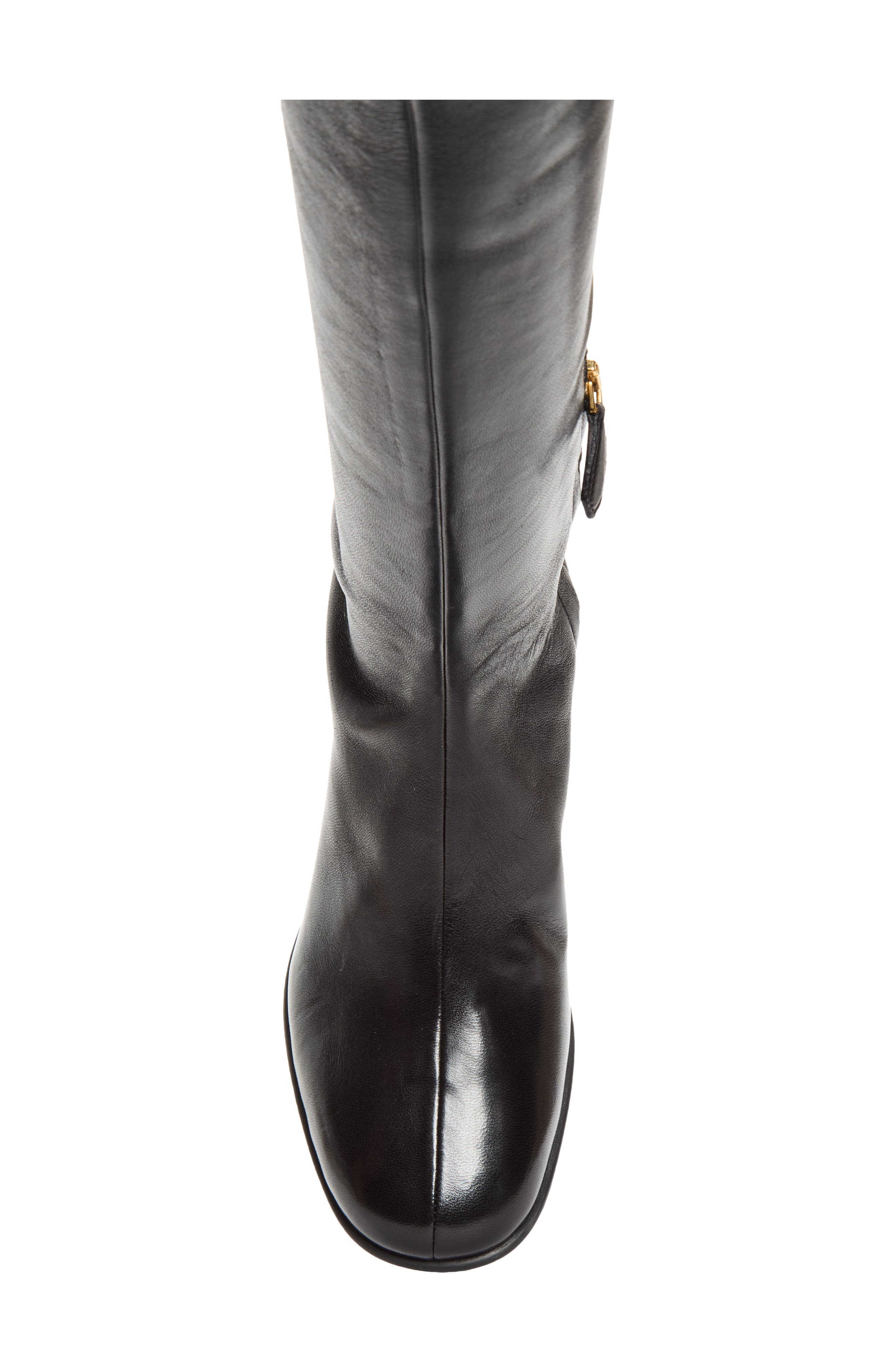 Stretch Leather Knee High Boot, Alternate, color, NERO