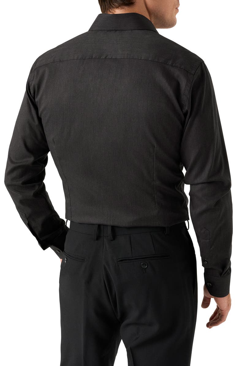 Eton Slim Fit Cotton Herringbone Flannel Dress Shirt, Alternate, color, 