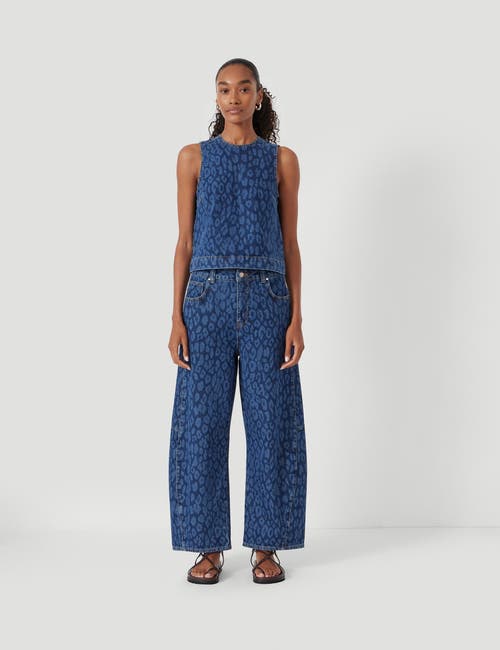 Hush Cropped Bree Horseshoe Barrel Leg Jeans In Blue