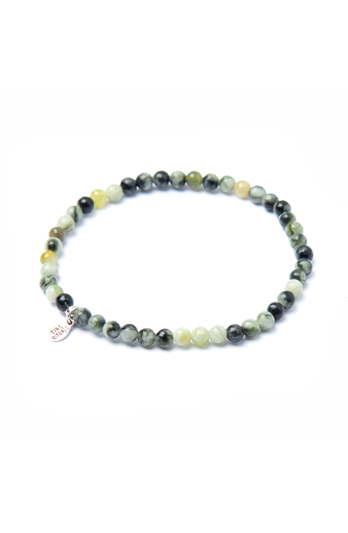 Tiny Rituals Natural Vine Flower Xiuyu Jade Energy Bracelet In Earthy Green
