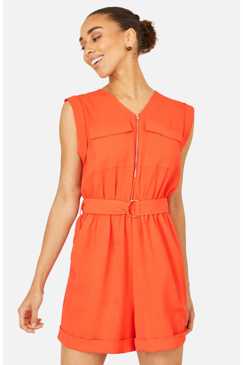 Utility Style Playsuit, Alternate, color, Orange