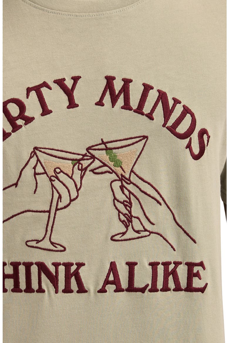 Dirty Martinis Embroidered Cotton T-Shirt, Alternate, color, GRAY