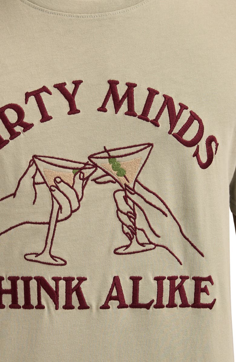 Lucky Brand Dirty Martinis Embroidered Cotton T-Shirt, Alternate, color,