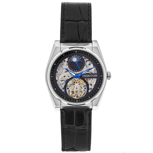 Heritor Automatic Daxton Skeleton Watch in Black at Nordstrom