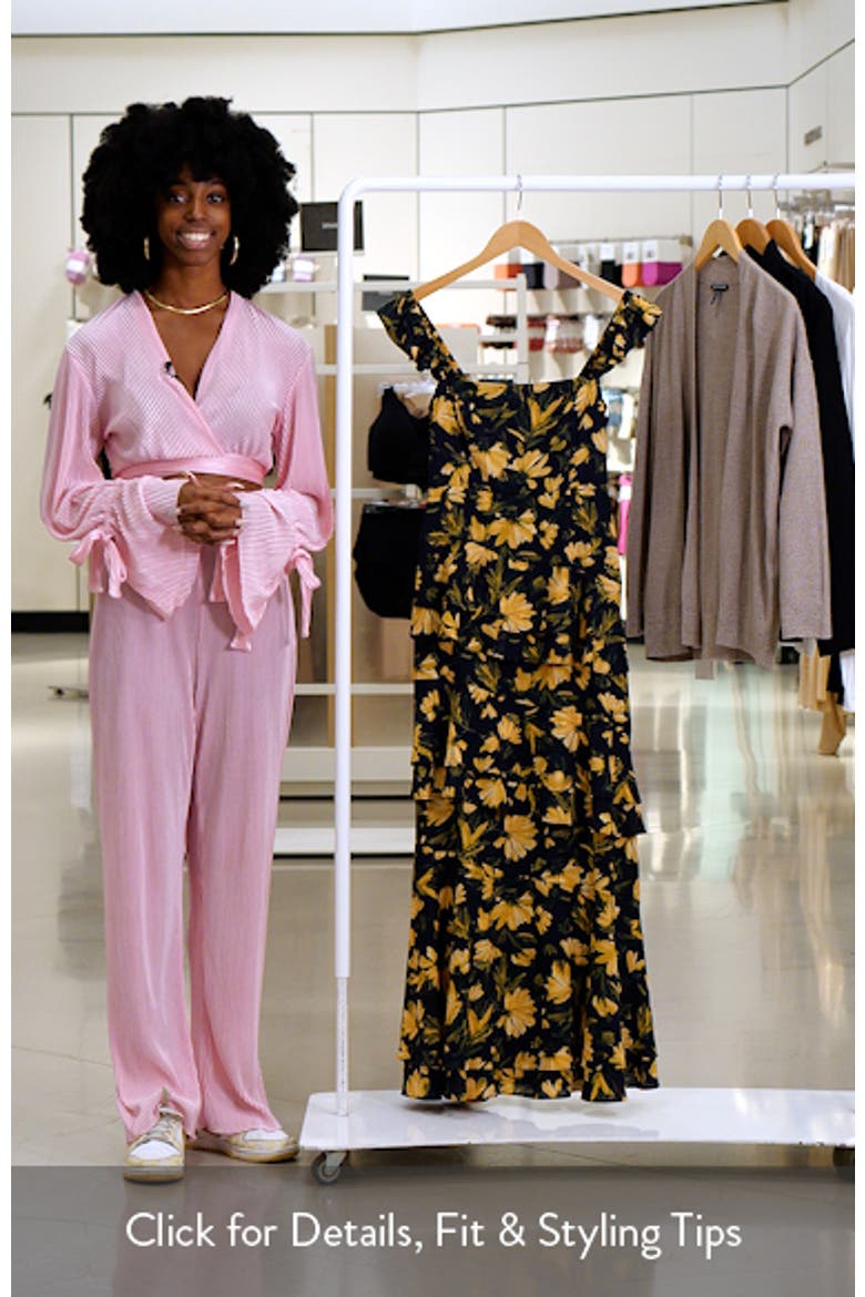 Tiered Asymmetric Ruffle Maxi Dress video