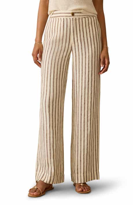 Faherty Sun Strider Wide Leg Linen Pants