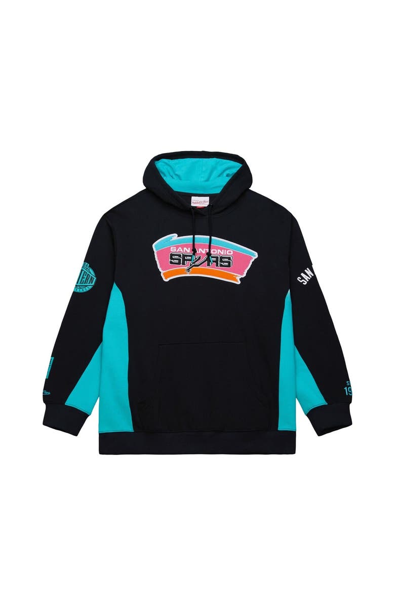 Mitchell & Ness Men's Mitchell & Ness Black San Antonio Spurs Hardwood Classics Team Origins Fleece Pullover Hoodie, Alternate, color, Black