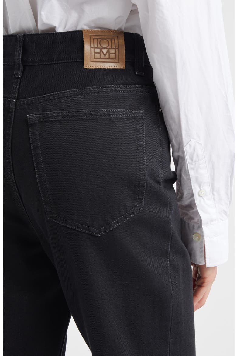 High Waist Organic Cotton Slim Leg Jeans, Alternate, color, BLACK