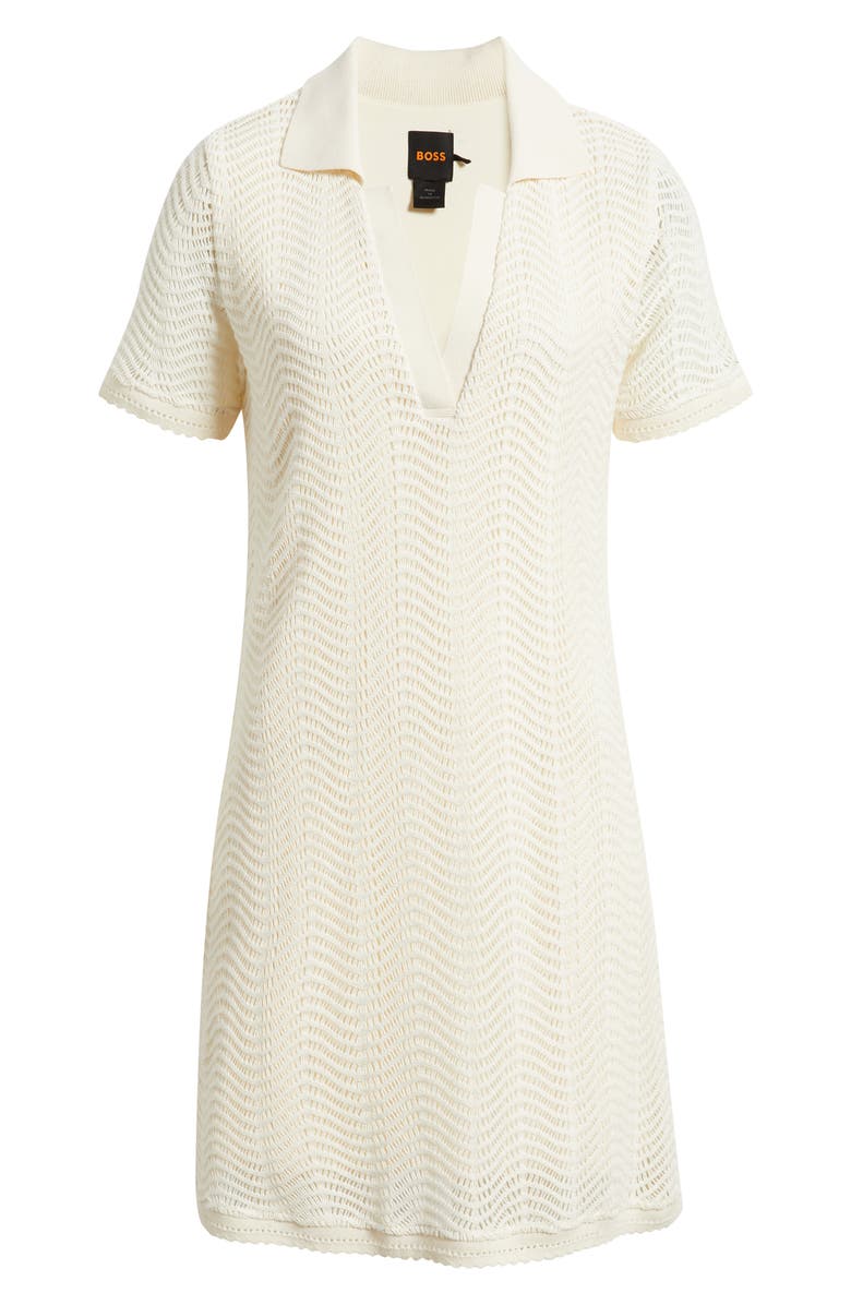 BOSS Orange Polo Dress, Alternate, color, Soft Cream