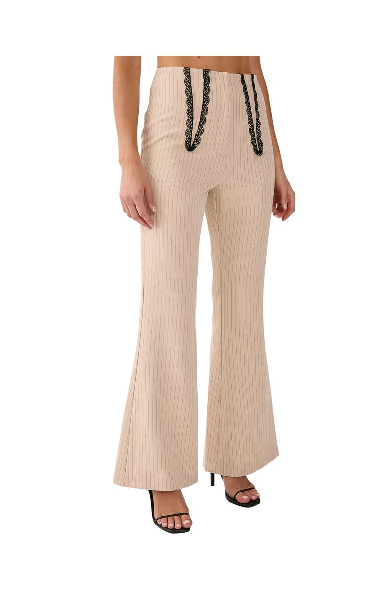 NASTY GAL Lace Trim Tailored Flared Pants, Alternate, color, 