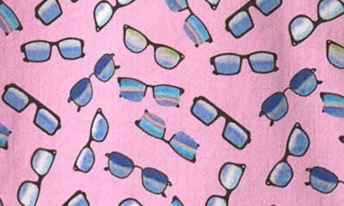 Johnston & Murphy Kids' Sunglasses Print Short Sleeve Button-up Shirt In Pink