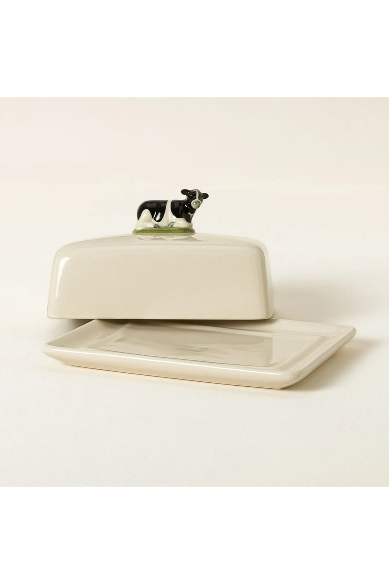 Cow Butter Dish by KA&F Group LLC, Alternate, color, Multi