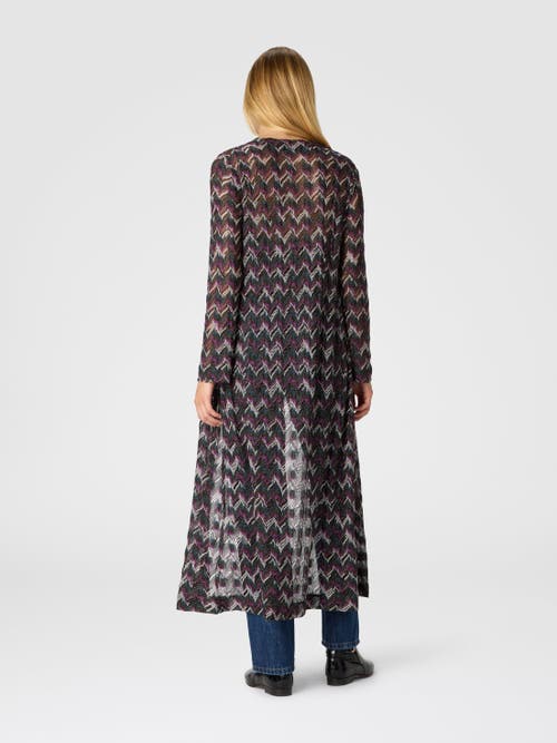 Missoni Long Cardigan In Embroidered Lace In Black