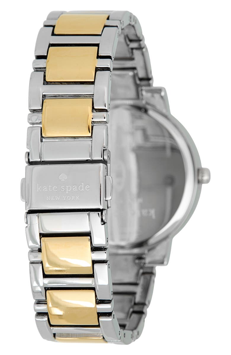 Kate Spade New York gramercy two-tone bracelet watch, 38mm, Alternate, color, Silver