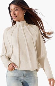 LASCANA Mock Neck Ribbed Sweater