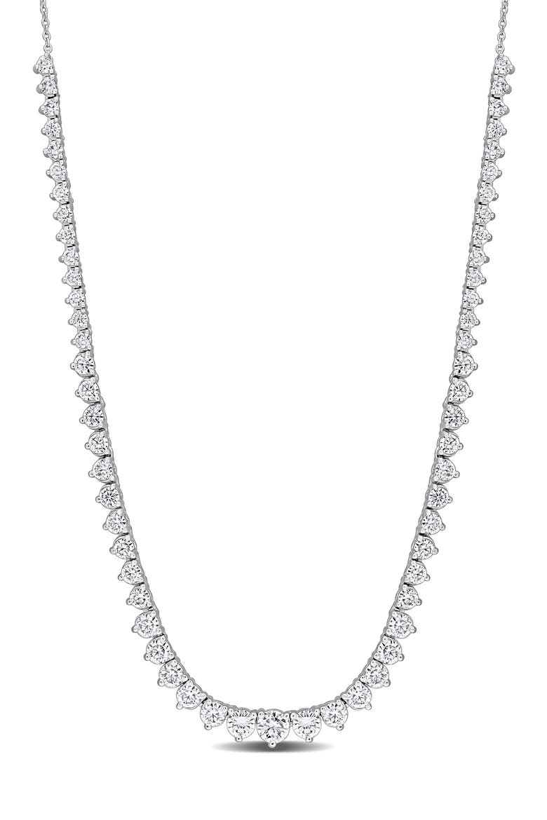 Moissanite Tennis Necklace, Main, color, WHITE