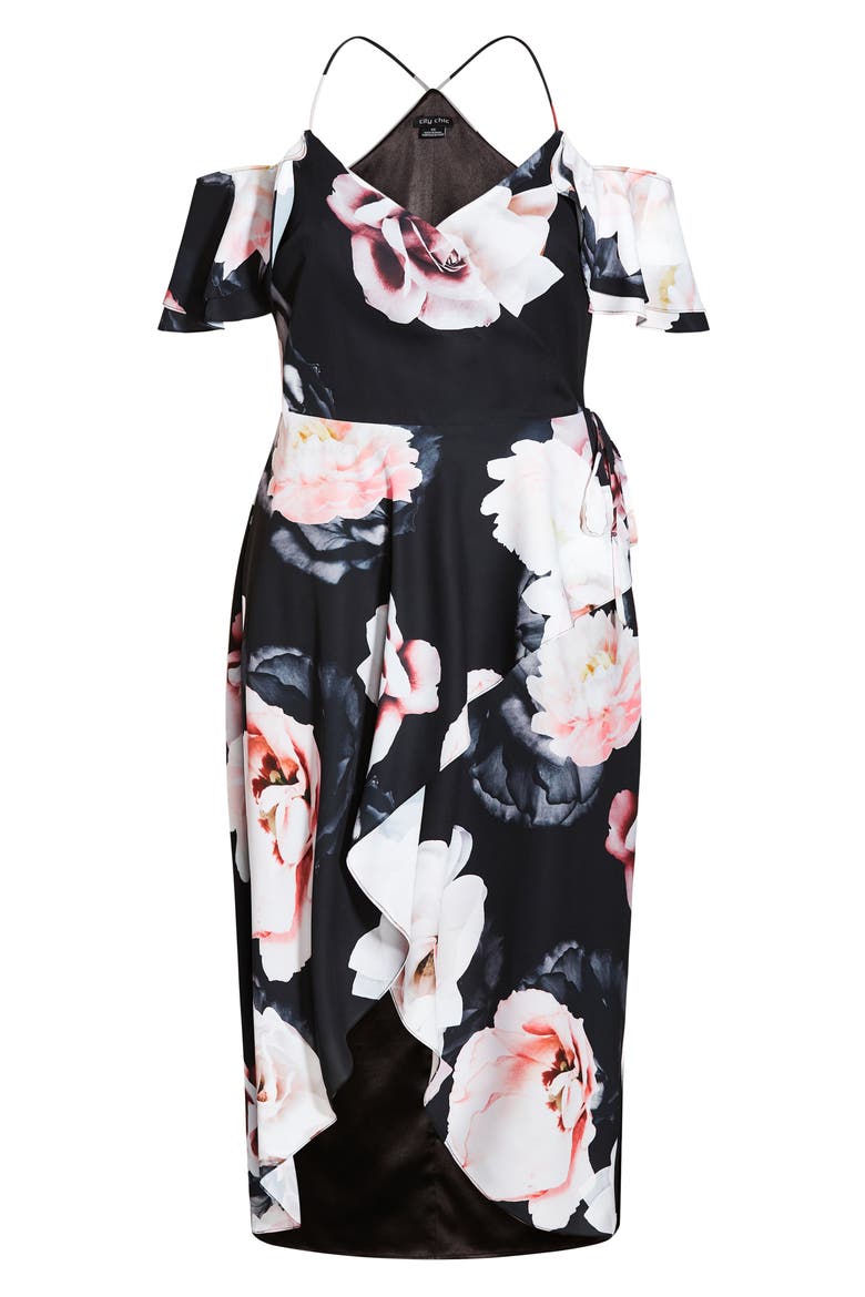 Austin Floral Cold Shoulder Maxi Dress, Alternate, color, AUSTIN FLORAL