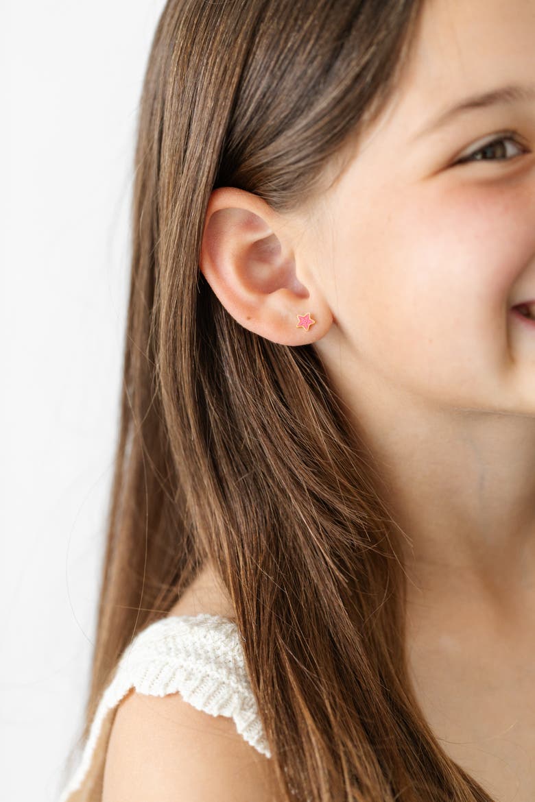 Starfish Stud Earrings, Alternate, color, Pink
