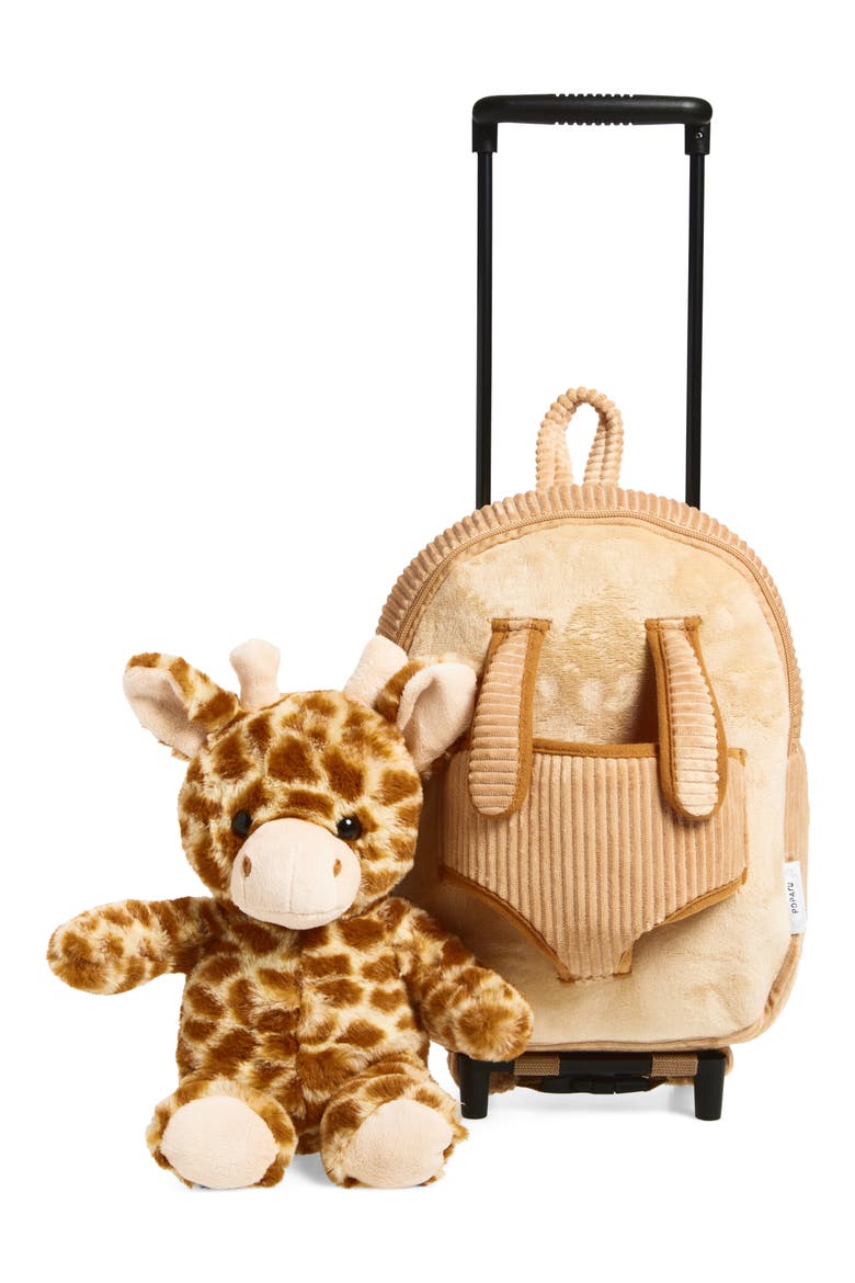 Kids' Giraffe Trolley Rolling Backpack, Alternate, color, YELLOW