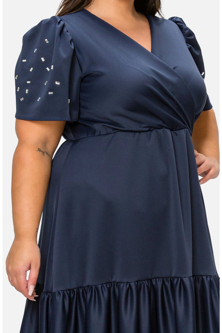 Starlit Soiree Rhinestone Maxi Dress, Alternate, color, NAVY
