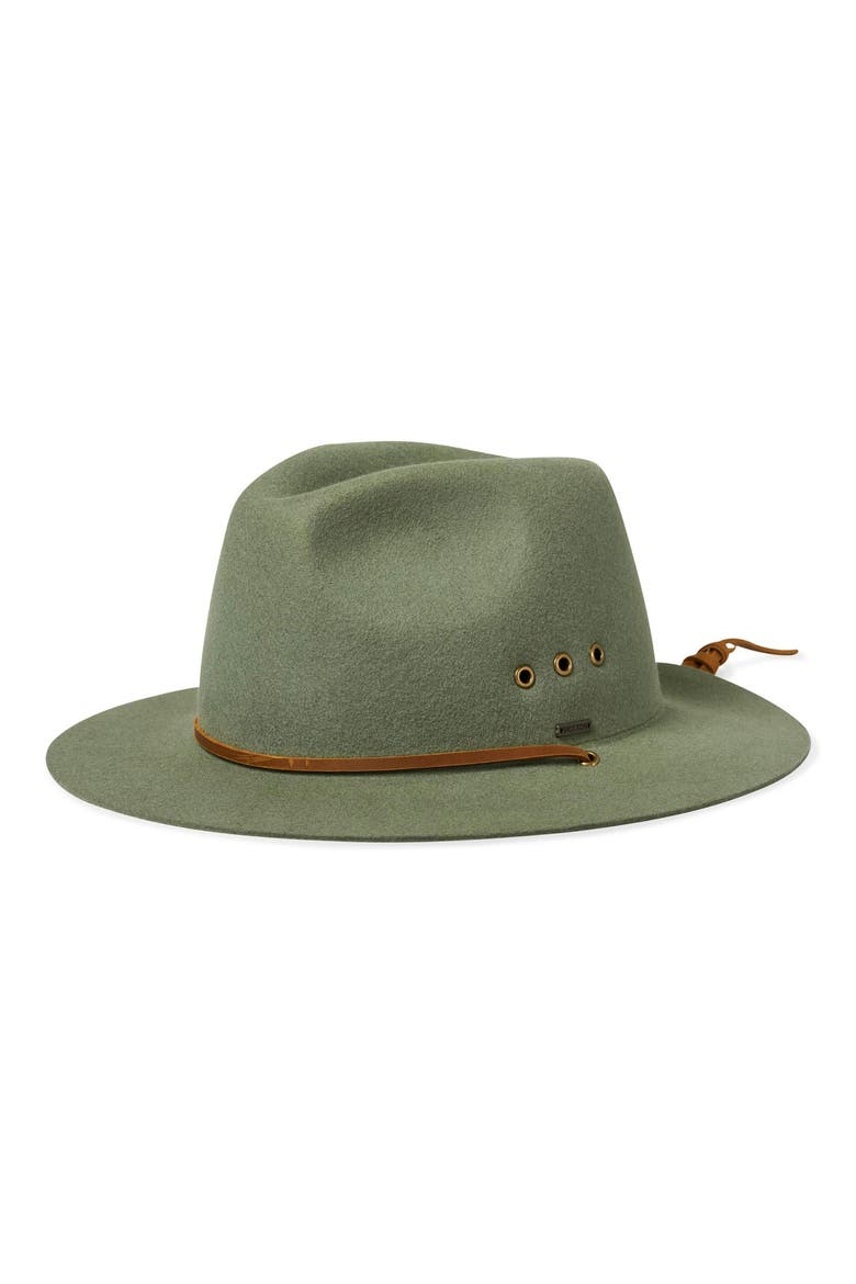 Wesley Wool Felt Fedora, Main, color, LIGHT MOSS