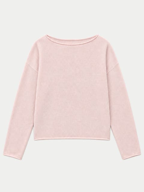 Cashmere Rolled-edge Boat-neck Sweater
