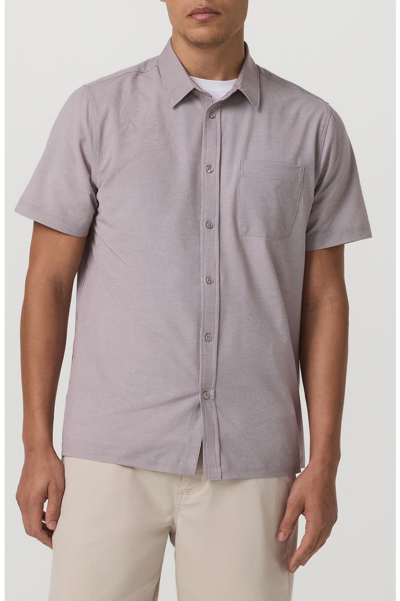 Short Sleeve Bridge Button-Up Shirt, Main, color, SABLE MINI STRIPE
