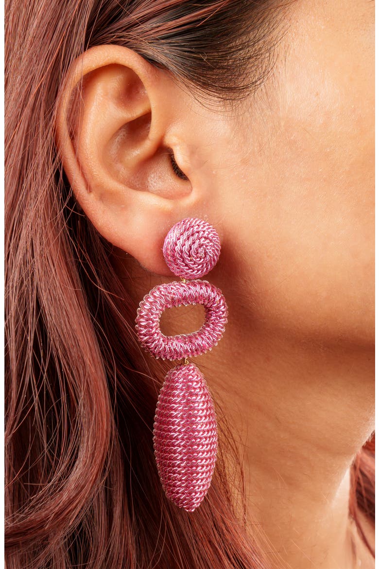 Fontana Drop Earrings, Alternate, color, PINK