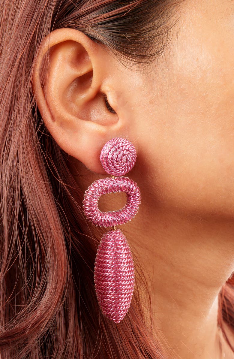 Deepa Gurnani Fontana Drop Earrings, Alternate, color, Pink