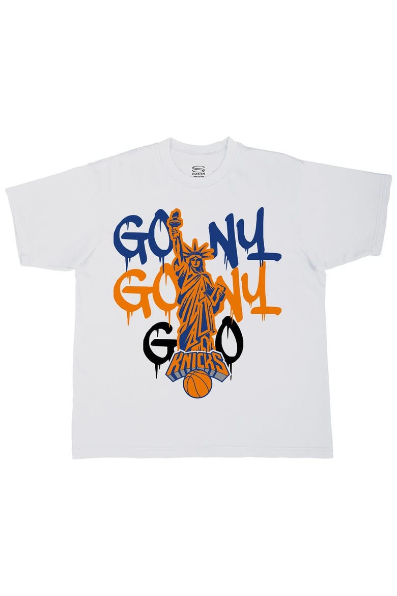 Unisex Stadium Essentials  White New York Knicks Oversized Go NY Go T-Shirt, Alternate, color, White