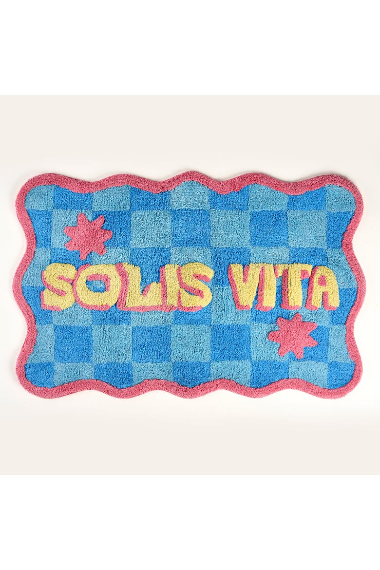 Punjab Vita 100% Cotton Bath Mat 23.5" x Spa-Inspired, Main, color, Blue
