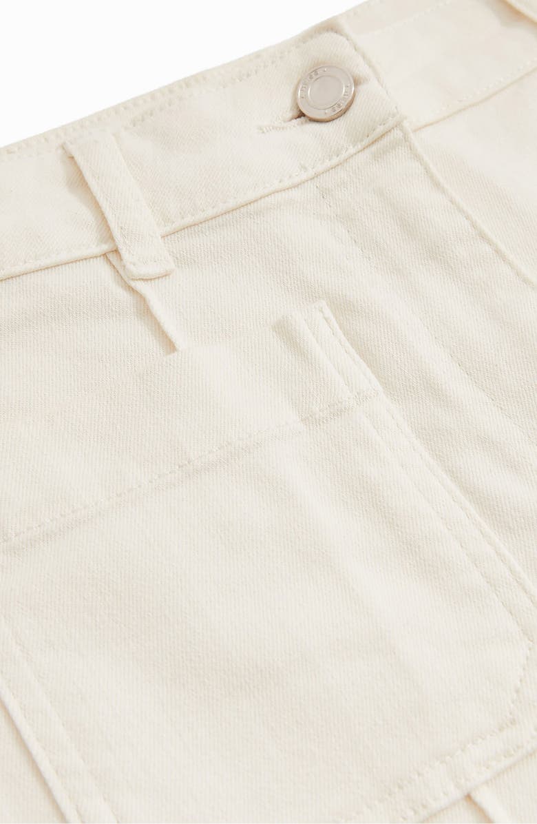 Reiss Sakura Pintuck Patch Pocket Wide Leg Jeans, Alternate, color, Ecru