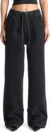 Manière De Voir Faye Wide Mid Rise Jeans with Tie Waist
